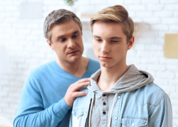 Father tries to talk to his son